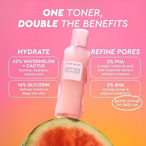 Glow Recipe PHA + BHA Face Toner, Korean Exfoliating Toner for Pores, Gentle Chemical Exfoliant + Hydrating Toner, photo 5