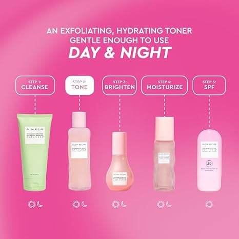 Glow Recipe PHA + BHA Face Toner, Korean Exfoliating Toner for Pores, Gentle Chemical Exfoliant + Hydrating Toner, photo 7