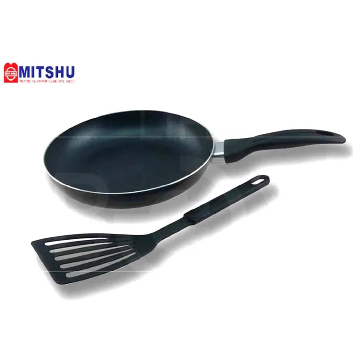 MITSHU Non Stick Fry Pan With Spoon - 22cm
