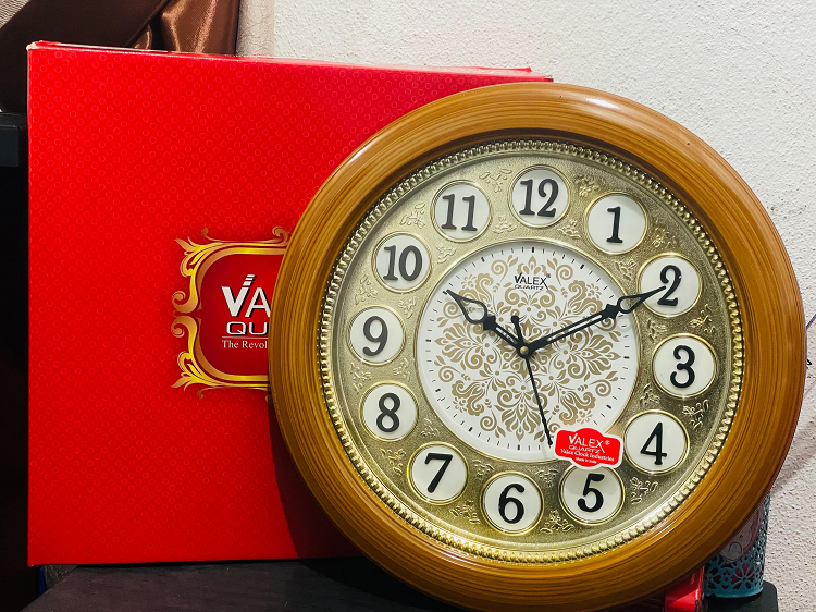 Valex Quartz Wooden Style Wall Clock - 8099