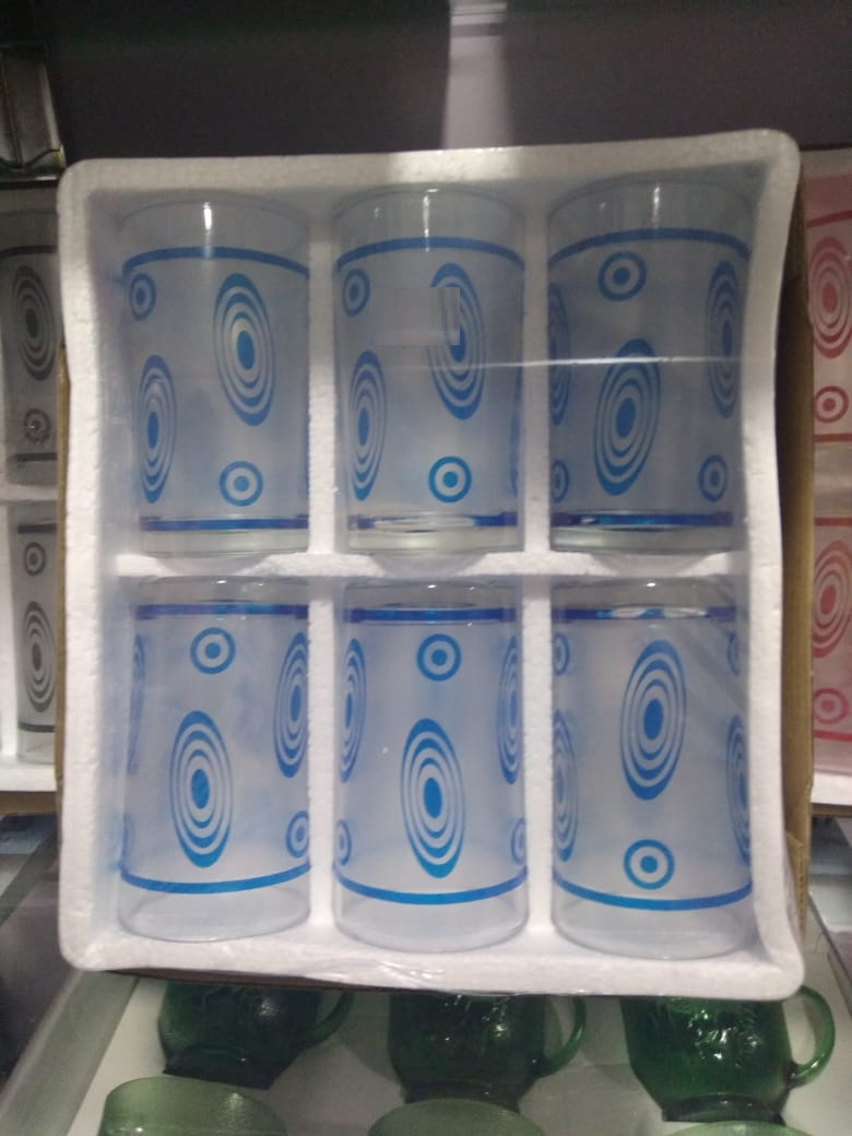 6 Pcs Blue Water Glass Set