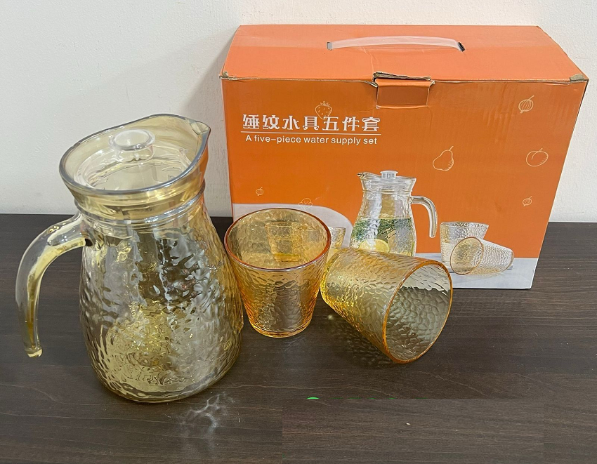 5 Pcs Glass Jug & Glass Set (Q5532-5)
