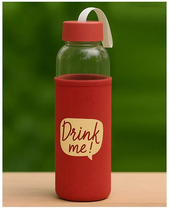 Drink Me Glass Water Bottle With Cover - 785-2