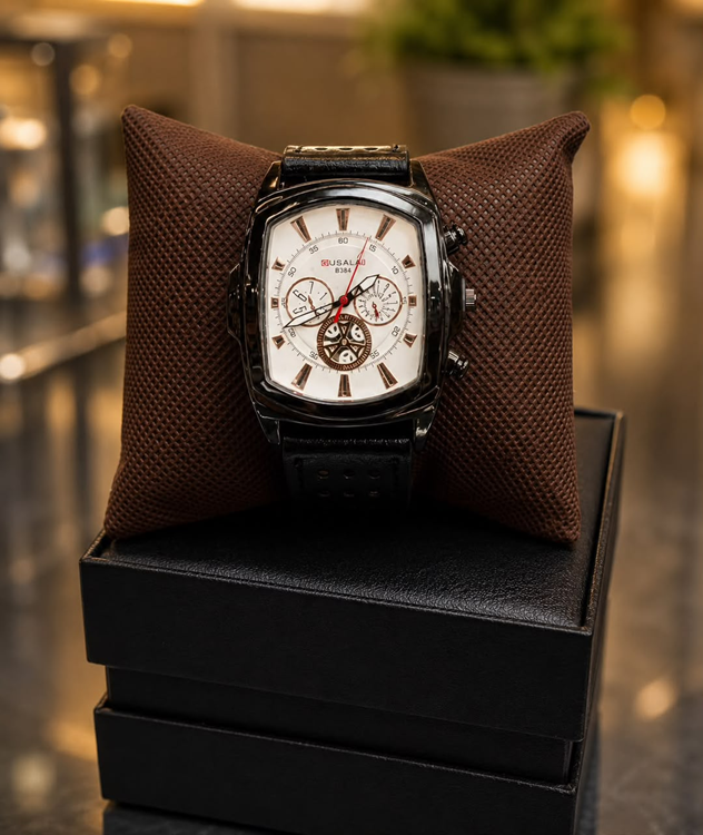 Gualai Leather Belt Mens Watch