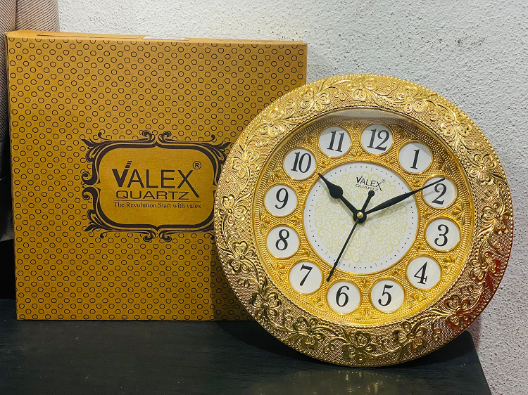 Valex Quartz Golden Wall Clock - VQ-29