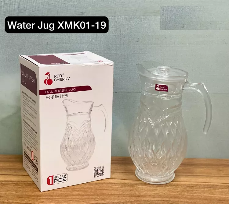 Red Cherry Balkash Glass Water Jug - 1.8L