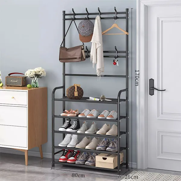 5 Floor Coat Hanger & Shoe Rack