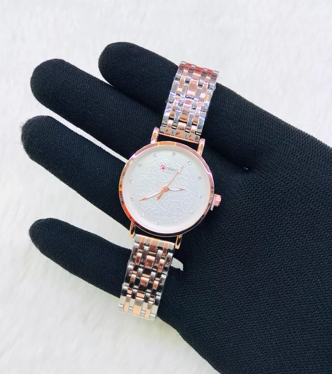 Curren Rose Gold White Dial Ladies Watch