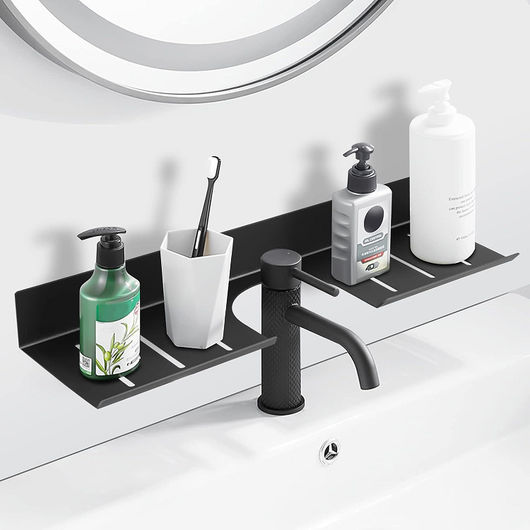 Wall Mounted Sink Top Shelf - Black 80cm - (19)